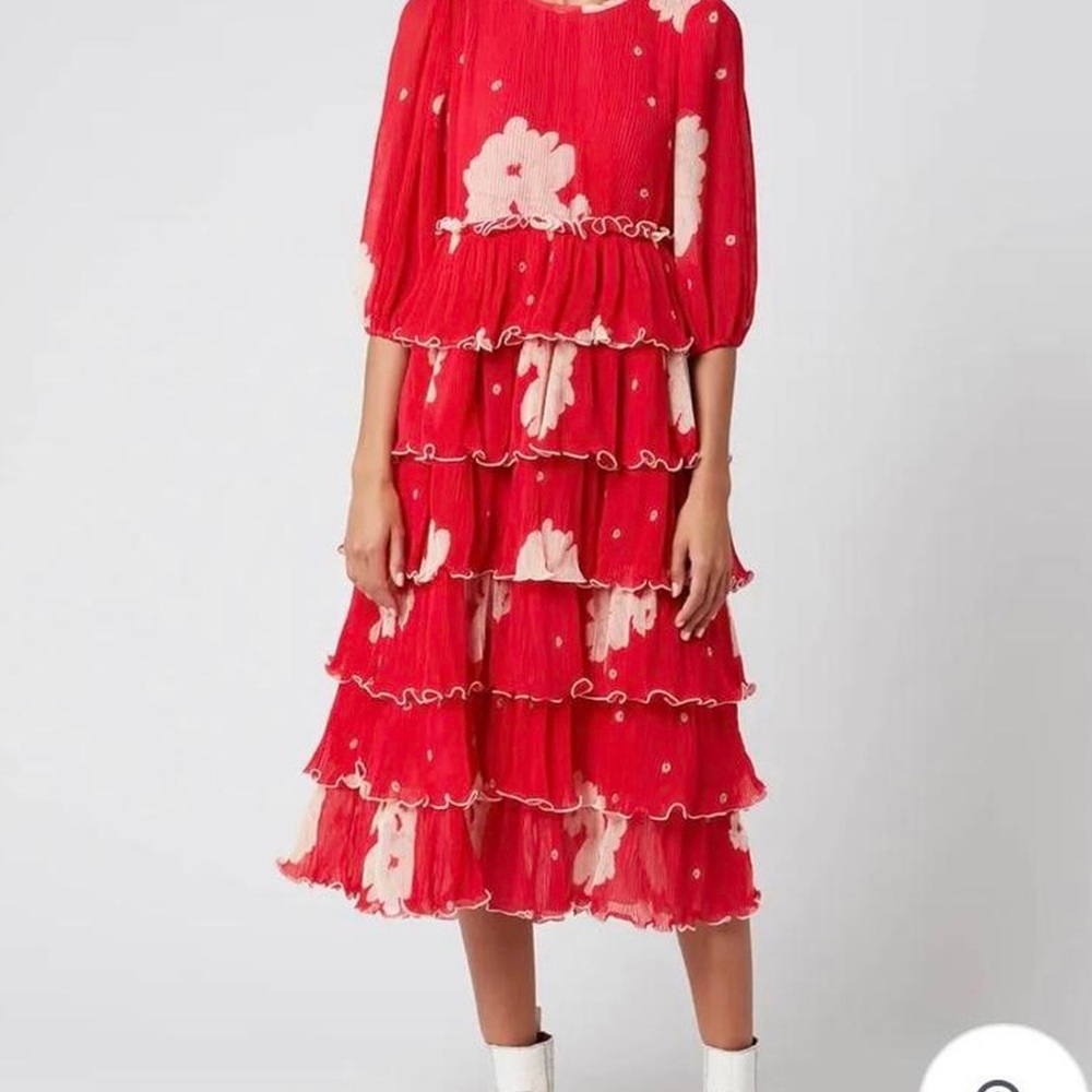 Ganni Georgette Midi Dress
